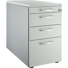 Schäfer Shop Genius Standcontainer 1336, mit Griff rund, B 435 x H 717 mm, weißalu/lichtgrau/lichtgrau