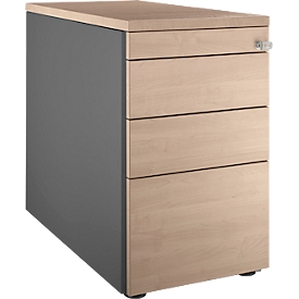 Schäfer Shop Genius Standcontainer 1336, mit Griffnut, B 435 x H 717 mm, anthrazit/Eiche-Dekor