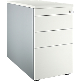 Schäfer Shop Genius Standcontainer 1336, mit Griffnut, B 435 x H 717 mm, weißalu/weißalu/weiß