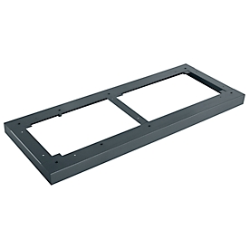 Schäfer Shop Genius steel base TETRIS WOOD, for shelves/cabinets W 800 mm, anthracite