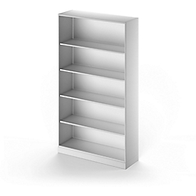 Schäfer Shop Genius TETRIS SOLID boekenkast, staal, 5 OH, B 1200 x D 413 x H 2143 mm, blank aluminium