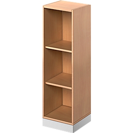 Schäfer Shop  Genius TETRIS SOLID houten boekenkast, 3 OH, B 400 x D 413 x H 1170 mm, beukendecor/blank alu