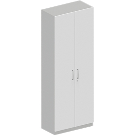 Schäfer Shop  Genius TETRIS SOLID kleerkast, 5 ordnerhoogtes, 1 legbord, kledingstang, afsluitbaar, B 800 x D 412 x H 2143 mm, alu wit/wit