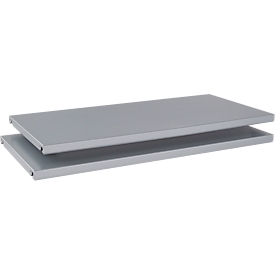 Schäfer Shop Genius TETRIS SOLID Shelves, for hinged cabinets, made of steel, W 800 mm, white aluminium, 2 pcs.