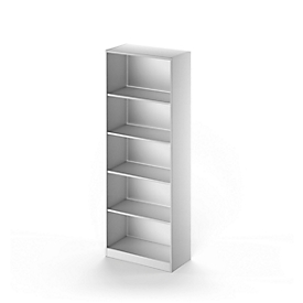 Schäfer Shop Genius TETRIS SOLID shelving unit, steel body, 5 AA, W 800 x D 413 x H 2143 mm, white aluminium