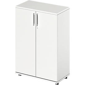 Schäfer Shop Genius TETRIS WOOD armario con puertas batientes, 3 OH, altura incl. deslizantes, A 800 mm, blanco