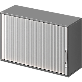 Schäfer Shop Genius top-mounted roller shutter cabinet TETRIS WOOD, 2 OH, W 1200 x D 421 x H 750 mm, graphite
