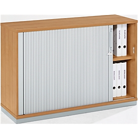 Schäfer Shop Genius transverse roller shutter cabinet 2 OH, W 1200 x D 421 x H 800 mm, beech decor 