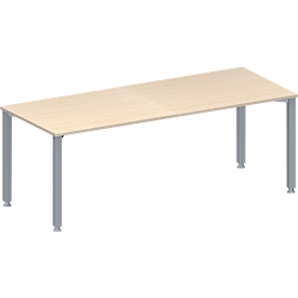 Schäfer Shop  Genius Vergadertafel MODENA FLEX, in hoogte verstelbaar, rechthoekige vorm, 4-poot vierkante buis, B 2000 x D 800 mm, esdoornpatroon 