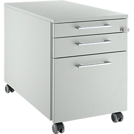 Schäfer Shop  Genius Verrijdbaar ladeblok 126, met hoekgreep B 435 x H 577 mm, lichtgrijs/lichtgrijs/lichtgrijs 
