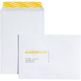 Schäfer Shop Genius Versandtaschen, DIN C5, mit Fenster, haftklebend, 90 g/m², 500 Stück, offset-weiß