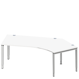 Schäfer Shop Genius Winkelschreibtisch MODENA FLEX 135°, Ansatz rechts, B 2165 mm, , weiss