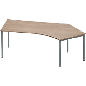 Schäfer Shop Genius Winkelschreibtisch MODENA FLEX 135°, Ansatz rechts, Eiche/anthrazit