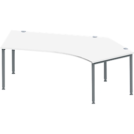 Schäfer Shop Genius Winkelschreibtisch MODENA FLEX 135°, Ansatz rechts, weiss/anthrazit