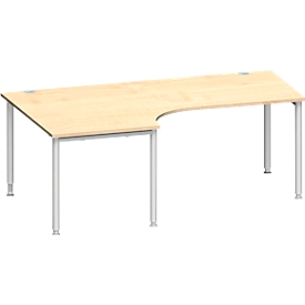 Schäfer Shop Genius Winkelschreibtisch MODENA FLEX 90°, Ansatz links, B 2000 mm, Ahorn 