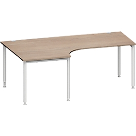 Schäfer Shop Genius Winkelschreibtisch MODENA FLEX 90°, Ansatz links, B 2000 mm, Eiche