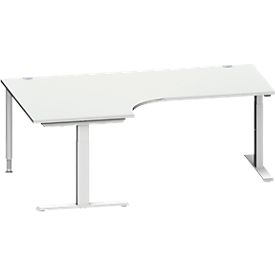 Schäfer Shop Genius Winkelschreibtisch MODENA FLEX 90°, T-Fuß-Rechteckrohr, B 2000 mm, Ansatz links, 
