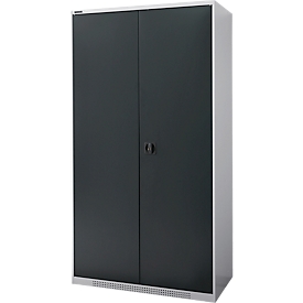 Schäfer Shop Genius zware werkkast FS, plaatstaal, B 1055 x D 520 x H 1950 mm, 5 OH, witaluminium/antracietgrijs, tot 1000 kg