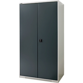 Schäfer Shop Genius zware werkkast FS, plaatstaal, B 1055 x D 620 x H 1950 mm, 5 OH, lichtgrijs/antracietgrijs, tot 1000 kg