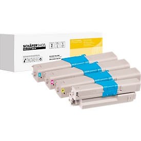 SCHÄFER SHOP lot de cassettes de toner compatible OKI Série 44469803, noir/cyan/magenta/jaune