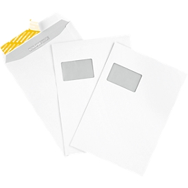 Schäfer Shop Pochettes d'expédition Genius, format C4, avec fenêtre, autocollantes, papier, 90 g/m², blanc, 25 pièces