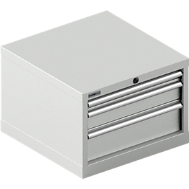 Schäfer Shop Pure Armoire à tiroirs 27-27 SSI SCHÄFER, 3 tiroirs, jusqu'à 75 kg, l. 564 x P 572 x H 400 mm, gris clair/gris clair
