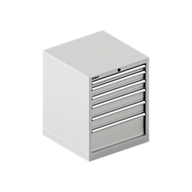 Schäfer Shop Pure Armoire à tiroirs 27-27 SSI SCHÄFER, 6 tiroirs, jusqu'à 75 kg, l. 564 x P 572 x H 700 mm, gris clair/gris clair