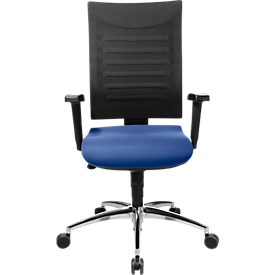 Schäfer Shop Pure Bürostuhl SSI Proline S2, mit Armlehnen, Punkt-Synchronmechanik, Bandscheibensitz, blau/schwarz