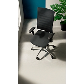 Schäfer Shop Pure Bürostuhl SSI Proline S2, mit Armlehnen, Punkt-Synchronmechanik, Bandscheibensitz, schwarz/schwarz