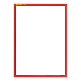 Schäfer Shop Pure Cadre d’affichage magnétique standard SSI, format A4 portrait, 5 p., rouge