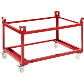 Schäfer Shop Pure Carro de paletas con ruedas, L 1210 x A 810 mm, rojo