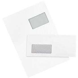 Schäfer Shop  Pure Enveloppen, staand, 250 stuks + verzendenvelop C4, 250 stuks SET, m. venster
