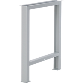 Schäfer Shop Pure Fußgestell für Arbeitsplatte, nicht höhenverstellbar, T 665 x H 800 mm, lichtgrau RAL 7035