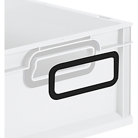 Schäfer Shop Pure greepring ColorClip voor Euroboxen uit de Economy-serie 400 x 300 en 600 x 400, kunststof, zwart, 2 stuks