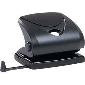 Schäfer Shop Pure Locher Typ 9104, bis 20 Blatt, verstellbare Anschlagschiene, Metall, schwarz