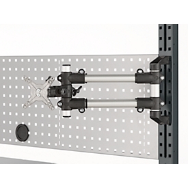 Schäfer Shop Pure Monitorhalter für AST31 Tischaufbau, um 360° drehbar, neigbar, schwenkbar, VESA, Kunststoff/Aluminium, schwarz-silber