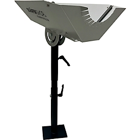 Schäfer Shop Pure Papierpolsterspender PA1500, inkl. Tischklemme, manuell, für kernlose Rollen, 380×490×280 mm, 20 kg, grau-schwarz