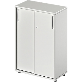 Schäfer Shop Pure Schiebetürenschrank Proplana, 3 Ordnerhöhen, Breite 800 mm, Höhe 1160 mm, lichtgrau