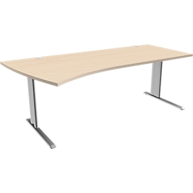 Schäfer Shop Pure Schreibtisch PLANOVA BASIC, B 2000 mm, Ahorn-Dekor, Gestell weiß