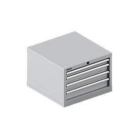 Schäfer Shop Pure  Schubladenschrank 27-27, 4 Schübe, bis 75 kg, B 564 x T 572 x H 400 mm, weissaluminium/weissaluminium
