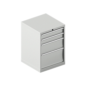 Schäfer Shop Pure  Schubladenschrank 27-27, 4 Schübe, bis 75 kg, B 564 x T 572 x H 800 mm, lichtgrau/lichtgrau