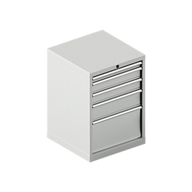 Schäfer Shop Pure  Schubladenschrank 27-27, 5 Schübe, bis 75 kg, B 564 x T 572 x H 800 mm, lichtgrau/lichtgrau 