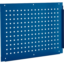 Schäfer Shop Pure Seitenblende für manuell höhenverstellbare Arbeitstische AST31, 38 x 10 mm Lochraster, bis 50 kg, Stahl, enzianblau