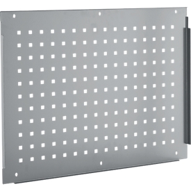 Schäfer Shop Pure Seitenblende für manuell höhenverstellbare Arbeitstische AST31, 38 x 10 mm Lochraster, bis 50 kg, Stahl, weißaluminium