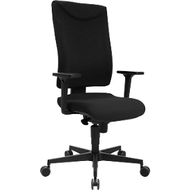 Schäfer Shop Pure Siège de bureau SSI Proline P1 ECO, avec accoudoirs, mécanisme synchrone, assise avec disques intervertébraux, plastique recyclé, noir