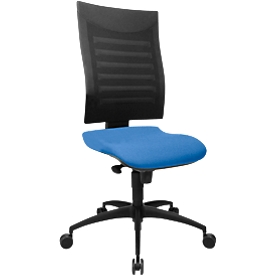 Schäfer Shop Pure Siège de bureau SSI PROLINE S1, mécanisme synchrone, sans accoudoirs, dossier 3D en filet, assise spéciale soutien du bassin, bleu/noir