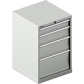 Schäfer Shop Pure SSI SCHÄFER armoire à tiroirs 27-27, 4 tiroirs, jusqu'à 200 kg, L 564 x P 572 x H 850 mm, gris clair / gris clair