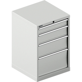 Schäfer Shop Pure SSI SCHÄFER ladekast 27-27, 4 schuifladen, tot 75 kg, B 564 x D 572 x H 850 mm, lichtgrijs/lichtgrijs