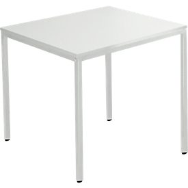 Schäfer Shop Pure Table de conférence, rectangulaire, piétement en tube carré, L 800 x P 700 x H 720 mm, gris clair/gris clair
