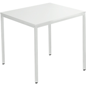 Schäfer Shop  Pure Tafel van stalen buis, rechthoekig, voet van vierkante buis, B 1200 x D 700 zero x H 720 mm, lichtgrijs/lichtgrijs
